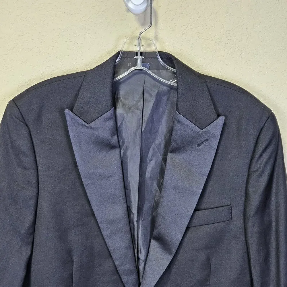J.Crew Thompson Tuxedo Jacket 38R Black Wool Peak Lapel Formal Wedding Dance Tux
